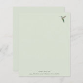 カスタムグリーンハミングバード文具紙 (正面/裏面)