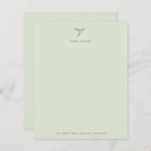 カスタムグリーンハミングバード文具紙 (正面/裏面)