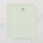 カスタムグリーンハミングバード文具紙 (正面/裏面)