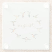 カスタムグリーンハミングバード ガラスコースター (裏面)