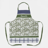 カスタムグリーンパイン針青い果実の葉 エプロン (正面)