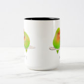 カスタムグリーンパロツラヴバードバードマグ ツートーンマグカップ (中央)