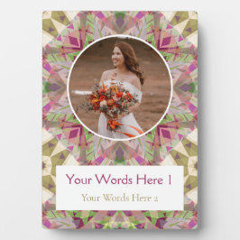 カスタムグリーンピンクパープルスター結婚ズ記念日 フォトプラーク