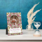 カスタムグリーンピンクパープルスター結婚ズ記念日 フォトプラーク (側面)