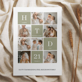 カスタムグリーンファミリーフォトコラージュ | サンクスギビング