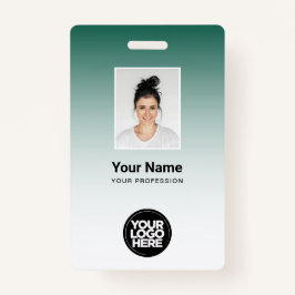 カスタムグリーンフォトバーコードロゴ名グラデーション バッジ