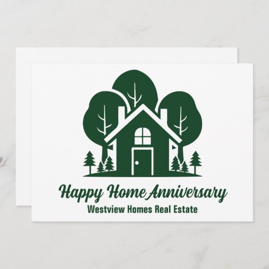 カスタムグリーンフォレストハウス実在エステート会社カード (正面/裏面)