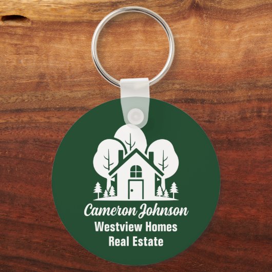 カスタムグリーンフォレストハウス実在エステート会社 キーホルダー (正面)
