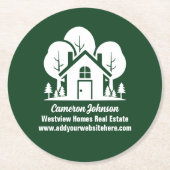 カスタムグリーンフォレストハウス実在エステート会社 ラウンドペーパーコースター (正面)