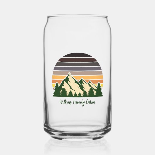 カスタムグリーンフォレストマウンテンキャビン ガラス缶 (正面)