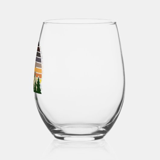 カスタムグリーンフォレストマウンテンキャビン ステムなしワイングラス (左)