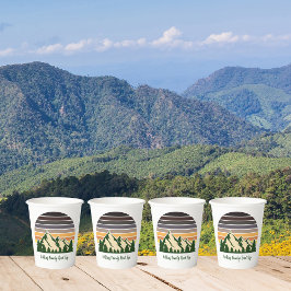 カスタムグリーンフォレストマウンテンパーティー 紙コップ