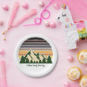 カスタムグリーンフォレストマウンテン自然パーティー ペーパープレート (パーティー)