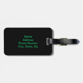 カスタムグリーンフレームスカルラゲッジタグ ラゲッジタグ (裏面横)