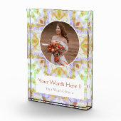 カスタムグリーンブラウン結婚スターの結婚祝い フォトブロック (右)