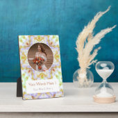 カスタムグリーンブラウン結婚スターの結婚祝い フォトプラーク (側面)