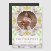 カスタムグリーンブラウン結婚スターサンキューカード マグネット招待状 (正面/裏面)