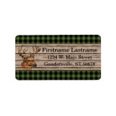 カスタムグリーンブラックカントリーチェックタータンチェックパターン ラベル (正面)