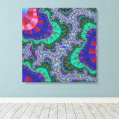 カスタムグリーンブルーギアキャンバスアート キャンバスプリント (インサイチュ (ウッドフロア))