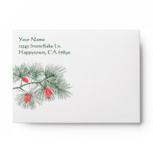 カスタムグリーンブルーパインパターンA6ライニング封筒