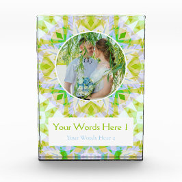 カスタムグリーンブルー結婚スターの結婚祝い フォトブロック