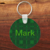 カスタムグリーンプレイドキーチェーン キーホルダー (正面)