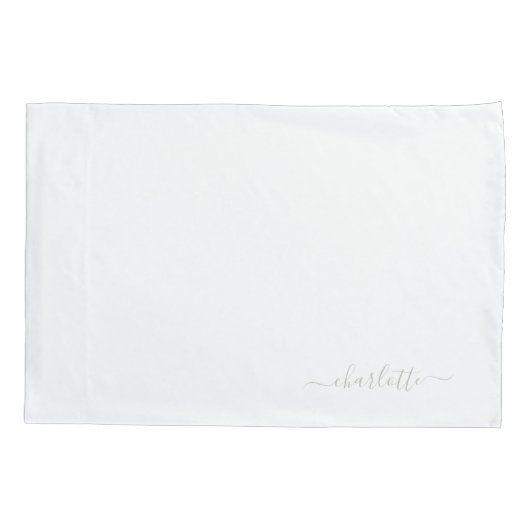 カスタムグリーンベッドピロー 枕カバー (裏面)