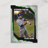カスタムグリーンベースボールトレーディングカード ベースボールプレーヤー コーリングカード (正面)