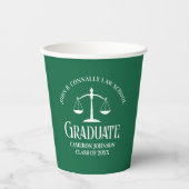 カスタムグリーンホワイトロースクール卒業党 紙コップ (正面)