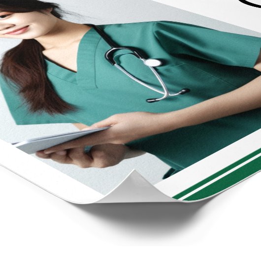 カスタムグリーンメディカルスクール写真卒業会 ポスター (角)