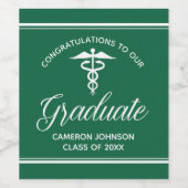 カスタムグリーンメディカルスクール卒業会 ワインラベル (シングルラベル)