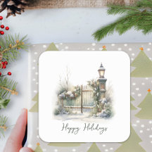 カスタムグリーンリーフ果実の雪の冬クリスマス