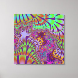 カスタムグリーンレインボーメルトキャンバスアート キャンバスプリント