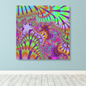 カスタムグリーンレインボーメルトキャンバスアート キャンバスプリント (インサイチュ (ウッドフロア))
