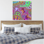 カスタムグリーンレインボーメルトキャンバスアート キャンバスプリント (インサイチュ (寝室))