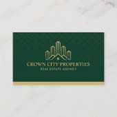 カスタムグリーン及び金ゴールドパタ実在ーン不動産剤 名刺 (正面)