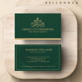 カスタムグリーン及び金ゴールドパタ実在ーン不動産剤 名刺