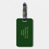 カスタムグリーン格子付き荷札 ラゲッジタグ (裏面縦)