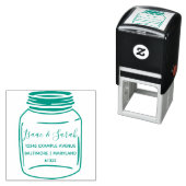 カスタムグリーン素朴メイソンジャー差出人住所 セルフインキングスタンプ (インサイチュ)