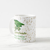 カスタムグリーン金ゴールド卒業スター20XX コーヒーマグカップ (正面左)