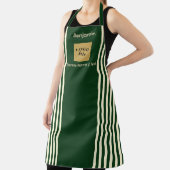 カスタムグリーン&クリームストライプ エプロン (インサイチュ)