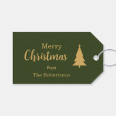 カスタムグリーン&金ゴールドメリークリスマス ギフトタグ (正面(横))