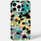 カスタムグレイティール(緑がかった色)ブルーアクアグリーンブラックモザイクアート Case-Mate iPhoneケース (裏面)