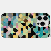 カスタムグレイティール(緑がかった色)ブルーアクアグリーンブラックモザイクアート Case-Mate iPhoneケース (裏面 (横))