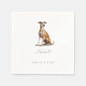 カスタムグレイハウンド結婚ペット スタンダードカクテルナプキン (正面)