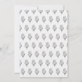 カスタムグレイホワイトフラワーズカレッジトランクパーティー 招待状 (裏面)