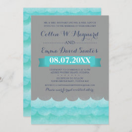 カスタムグレイ航海のアットシーウェディング 招待状