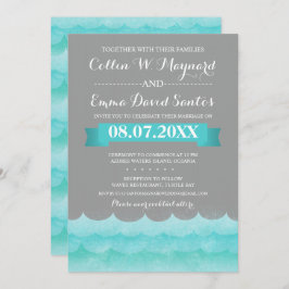 カスタムグレイ航海のアットシーウェディング 招待状