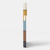 カスタムグレイ青ブラウンマスタード黄ストライプ色 iPhoneケース (右側面)