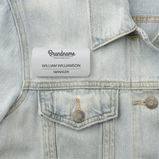 カスタムグレーのロゴ従業員 名札 (インサイチュ)